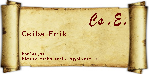 Csiba Erik névjegykártya