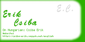 erik csiba business card